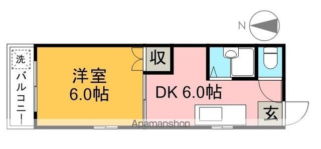 藤本商事第三ビル[1DK/23m2]の間取図