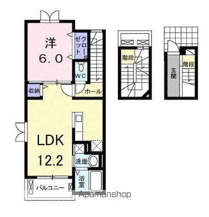 サニーメゾン弐番館[1LDK/53.34m2]の間取図
