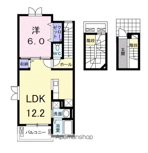 サニーメゾン弐番館[1LDK/53.34m2]の間取図