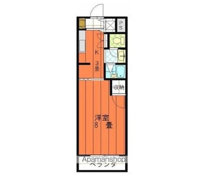 エコール久米[1K/27m2]の間取図