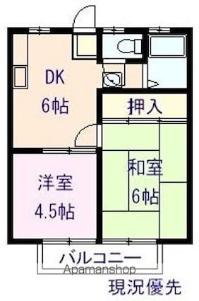 ローズタウン千代田Ｂ[2DK/35.91m2]の間取図