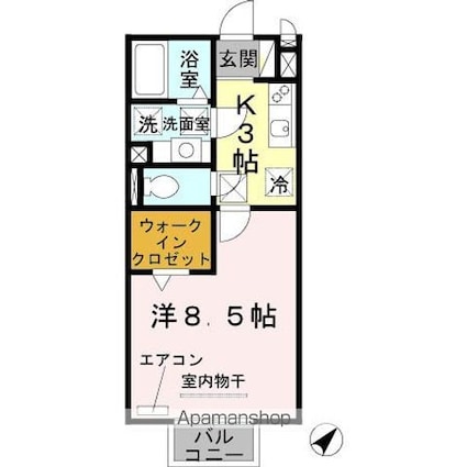 和歌山県和歌山市鳴神[1K/30.03m2]の間取図