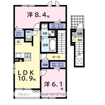 ロン　ボヌール[2LDK/61.14m2]の間取図