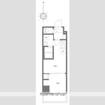 ハーモニーレジデンスグローバルキャピタル[1DK/25.35m2]の間取図