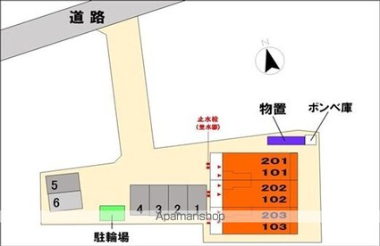 グランドハウス妻科[1K/30.79m2]の配置図