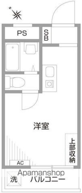 ステューディオ松原[1R/14.58m2]の間取図