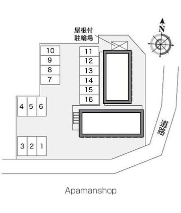 レオパレスエバーグリーン[1K/20.28m2]の配置図