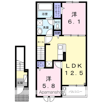 サンリット（ＳＵＮＬＩＴ[2LDK/56.48m2]の間取図
