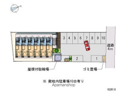 レオパレスＫＩＲＡ[1K/22.35m2]の配置図