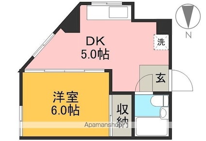 石原マンション[1DK/23.1m2]の間取図