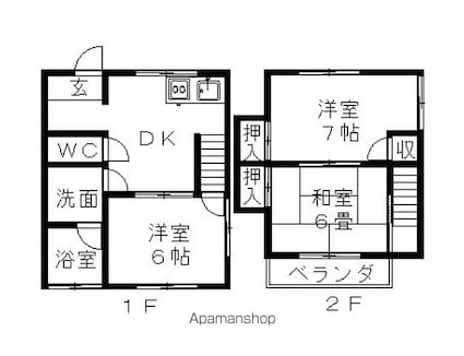 コーポ藤岡[3DK/57.91m2]の間取図