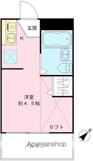 東京都新宿区西新宿４丁目[1R/12.6m2]の間取図