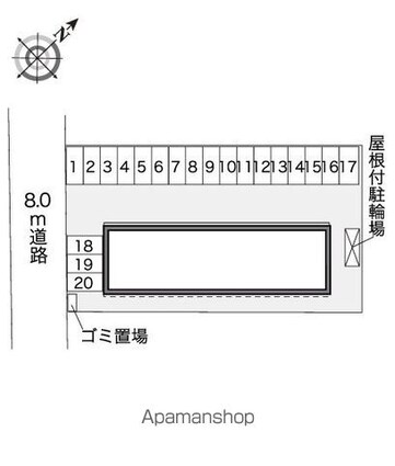 レオパレスメルベーユ[1K/28.02m2]の配置図