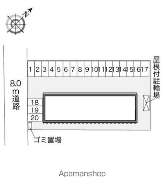 レオパレスメルベーユ[1K/23.61m2]の配置図