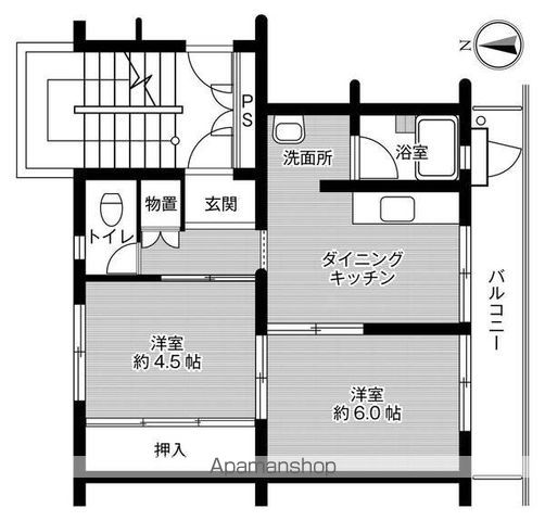 ビレッジハウス検見川３号棟の間取り