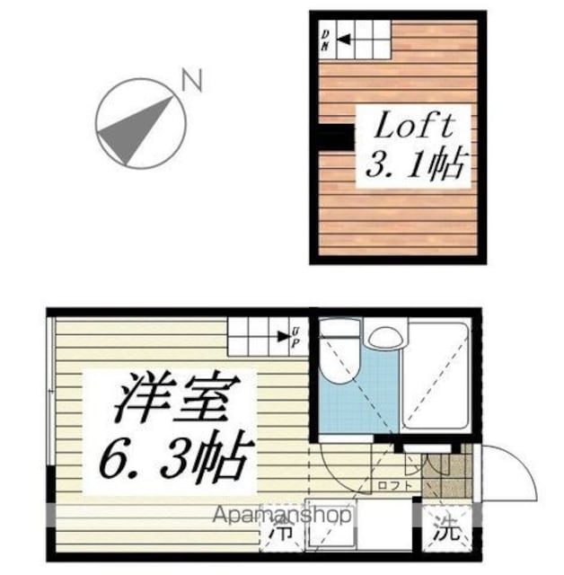 ハイム桜丘[1K/13.1m2]の間取図