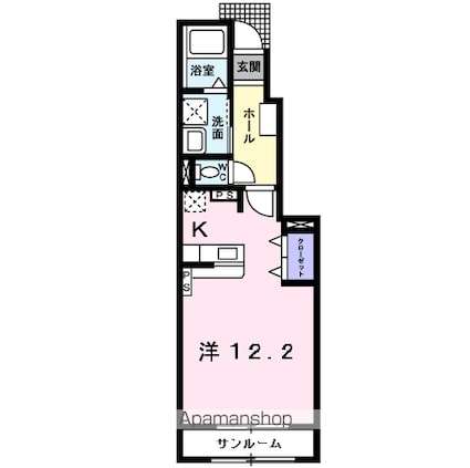 オーヴ　幸　ⅱ[1K/36.28m2]の間取図