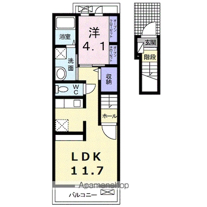 ラ・ルーチェ[1LDK/40.09m2]の間取図