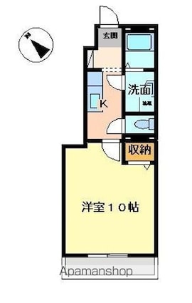 グローリーアース[1K/31.57m2]の間取図