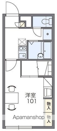 レオパレス時の館[1K/23.18m2]の間取図