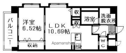 アリスト・エクラ[1LDK/42.03m2]の間取図