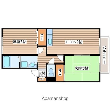 宮城県仙台市泉区みずほ台[2LDK/50.08m2]の間取図