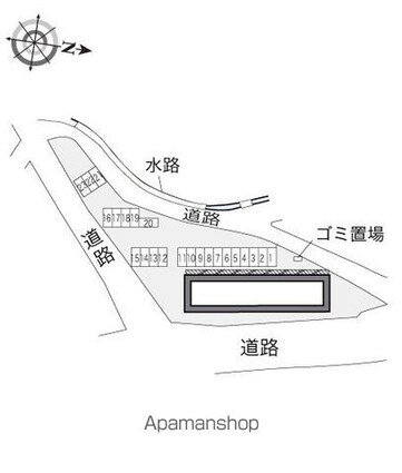 レオパレスリバーサイド[1K/26.08m2]の配置図