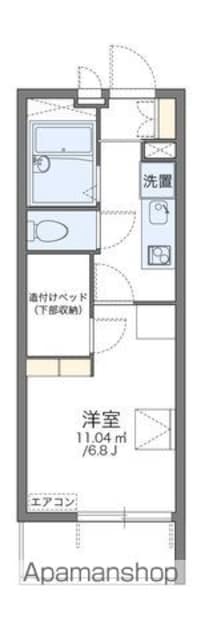 レオパレスユウ[1K/19.87m2]の間取図