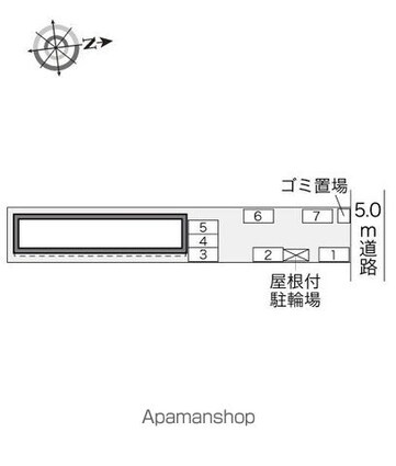 レオパレス中田第三[1K/21.92m2]の配置図