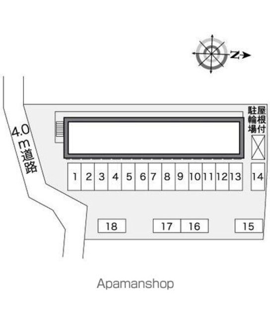 レオパレス祇園[1K/20.28m2]の配置図