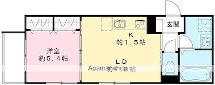 東京都中野区中野３丁目[1LDK/36.84m2]の間取図