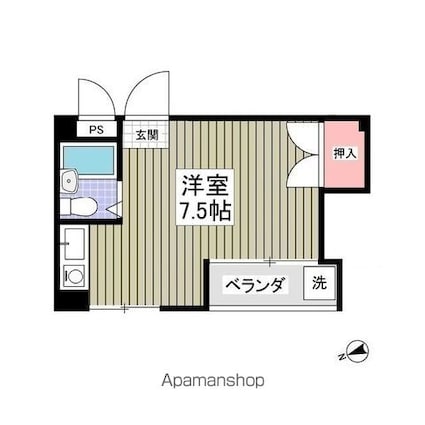 キャビットハウス[1R/15.96m2]の間取図