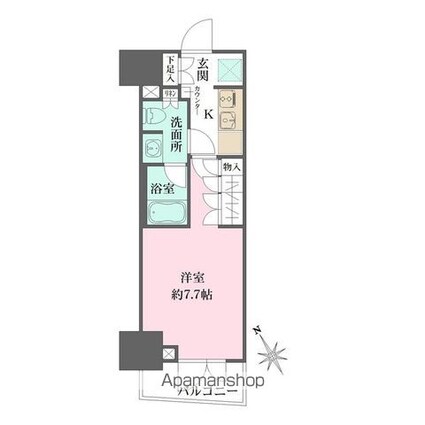 ルフォンプログレ四谷[1K/25.07m2]の間取図