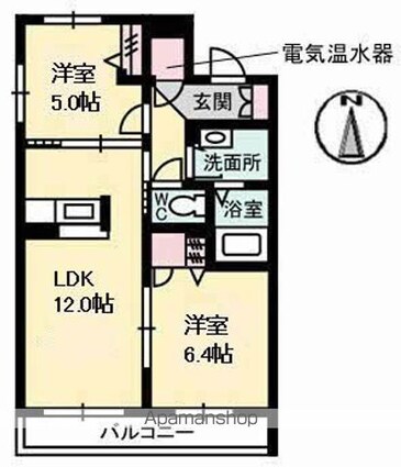 タムタムグラン[2LDK/54.7m2]の間取図