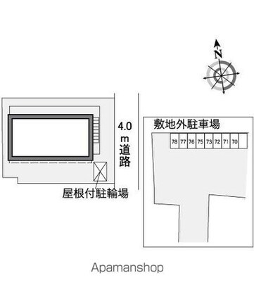 レオパレス田原町Ⅲ[1K/20.28m2]の配置図