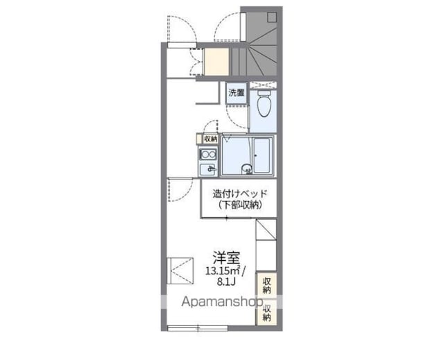 レオパレスＫＳＰＩＲＩＴ葵[1K/23.61m2]の間取図