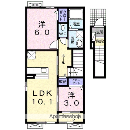 ラベンダーハイツ[2LDK/51.46m2]の間取図