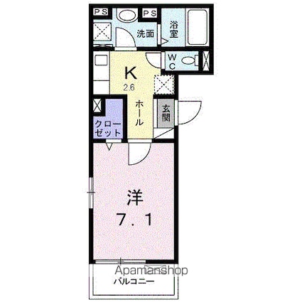 リオン　Ａ[1K/27.69m2]の間取図