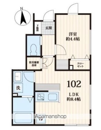 グランティア[1LDK/31.85m2]の間取図
