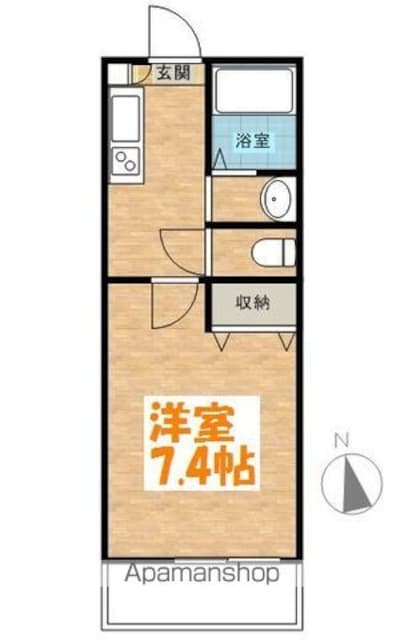 東京都国分寺市本多３丁目[1K/22.96m2]の間取図