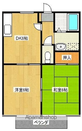 ビーライン高津[2DK/40.92m2]の間取図