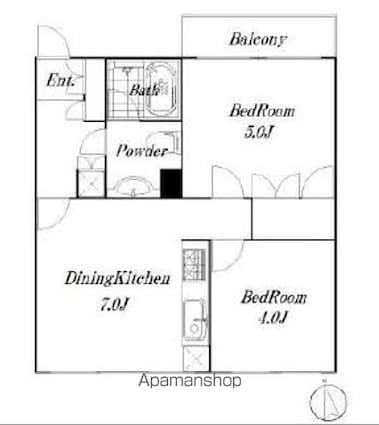 東京都中野区鷺宮４丁目[2DK/45.7m2]の間取図