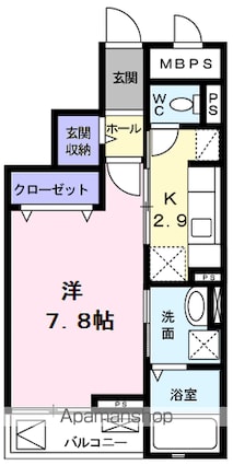 ミ・カーサ[1K/31.14m2]の間取図
