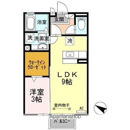 ラヴリィ・パートナー　ＡＢ[1LDK/33.39m2]の間取図