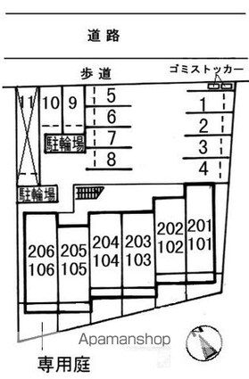 アヴァンティ東本浦[1K/28.21m2]の配置図