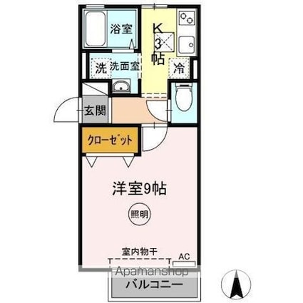 グレイスフルＫ[1K/30.2m2]の間取図