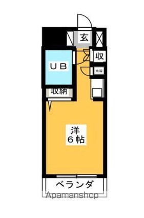ライオンズマンション八王子北野[1R/19.6m2]の間取図