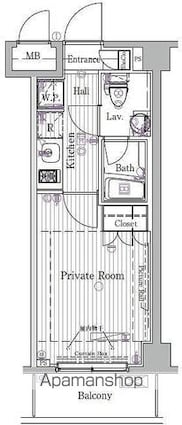ＮＩＳＨＩ　ＩＫＥＢＵＫＵＲＯ　ＲＥＳＩＤＥＮＣＥ[1K/22.33m2]の間取図