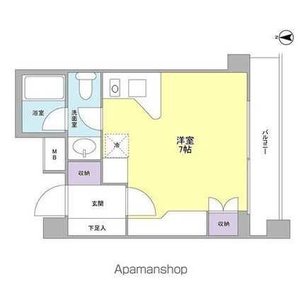タフト下北沢[1R/25m2]の間取図