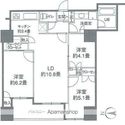 カスタリアタワー品川シーサイドの間取り写真